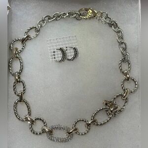 Silver Necklace and Earring Set